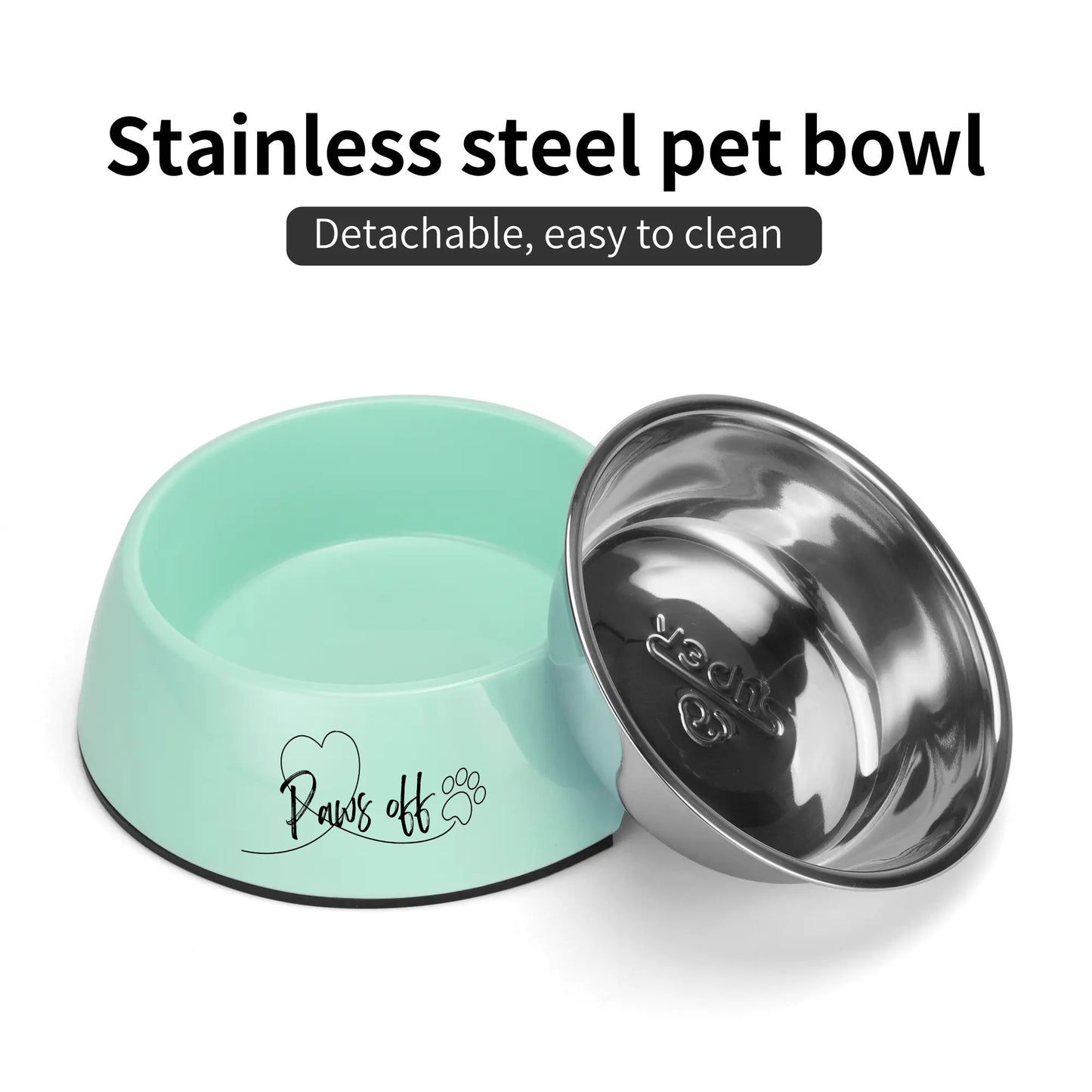 Stainless Steel Pet Bowl Paws Off