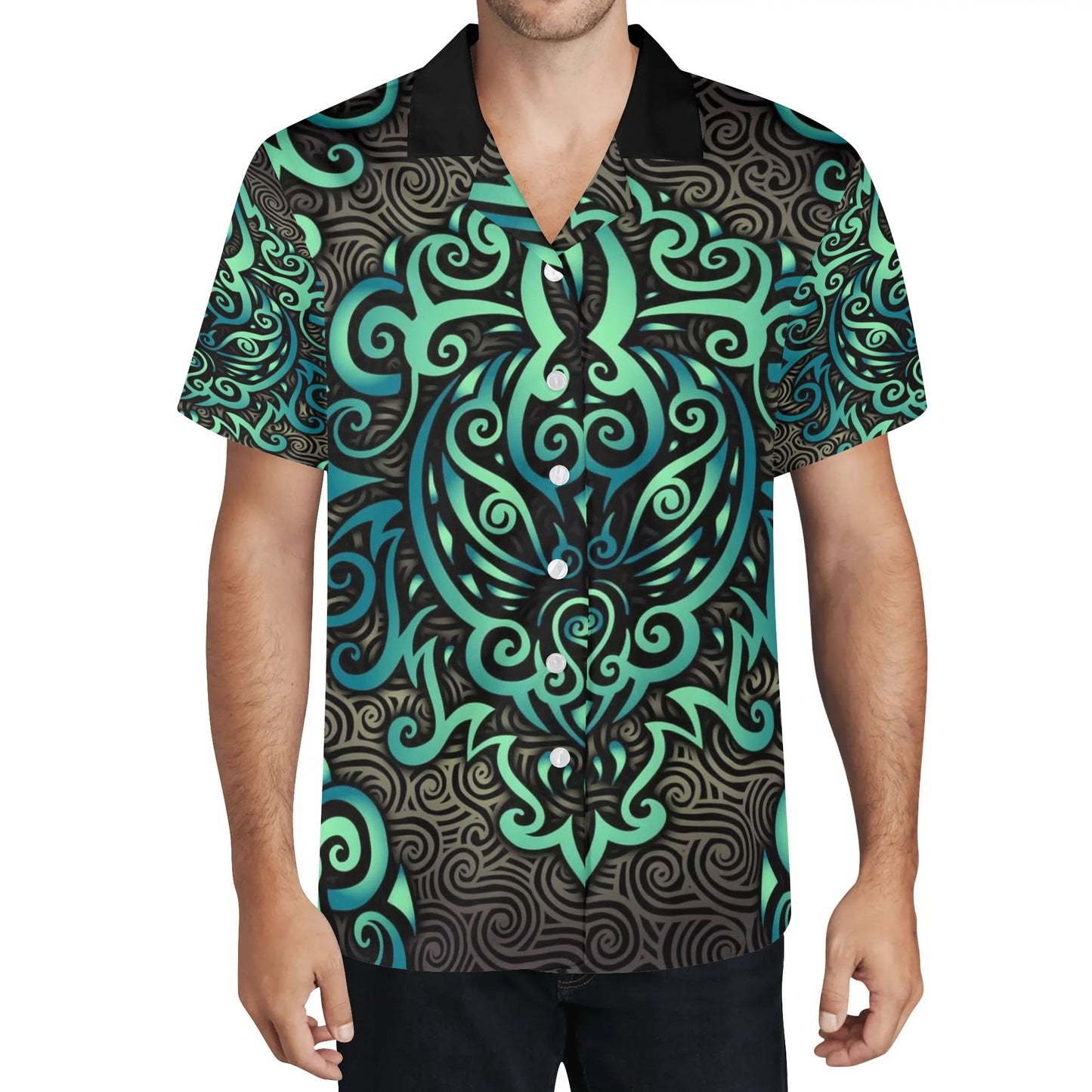 Mens All Over Print Casual Hawaiian Shirt