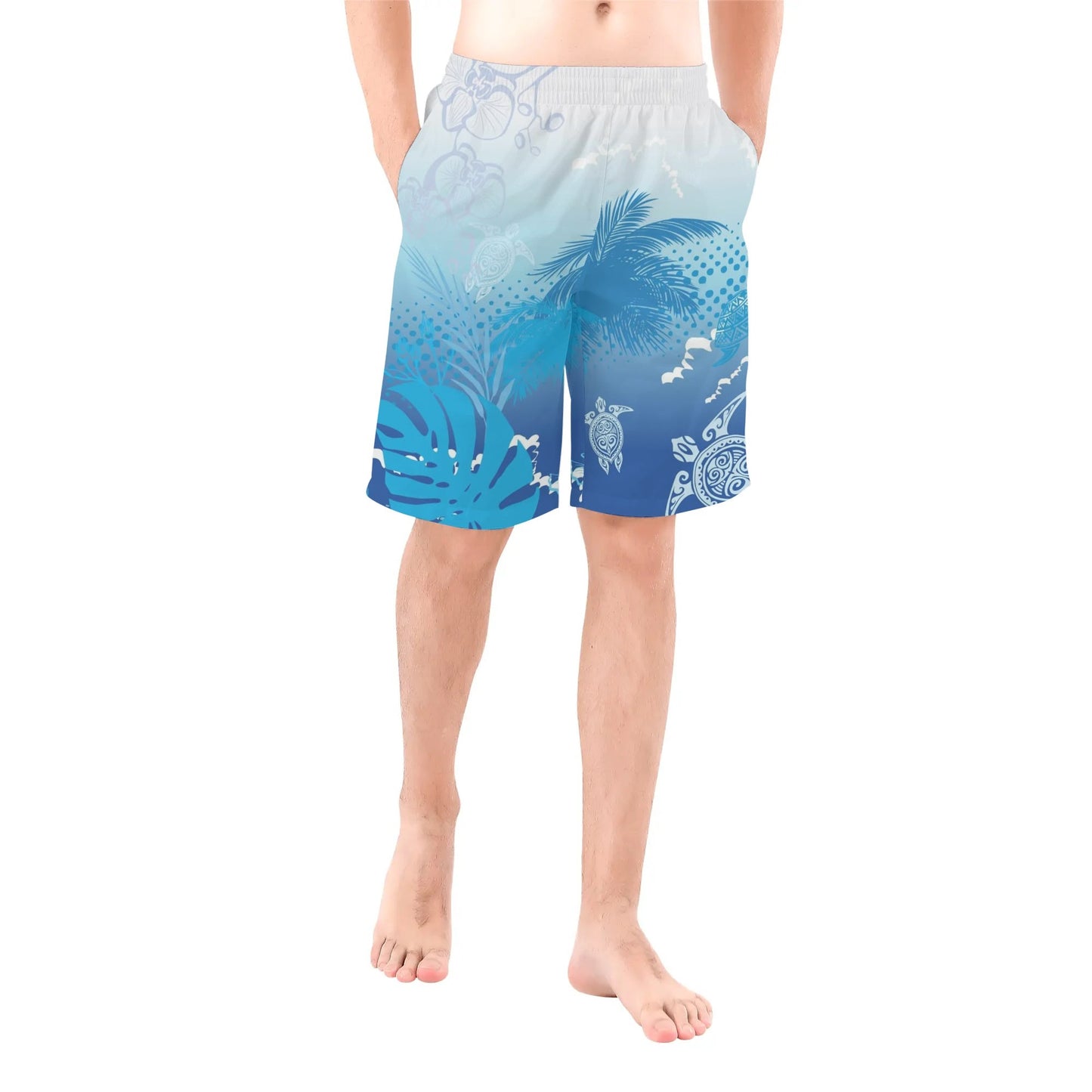 Mens All Over Print Board Shorts Hawaii Design