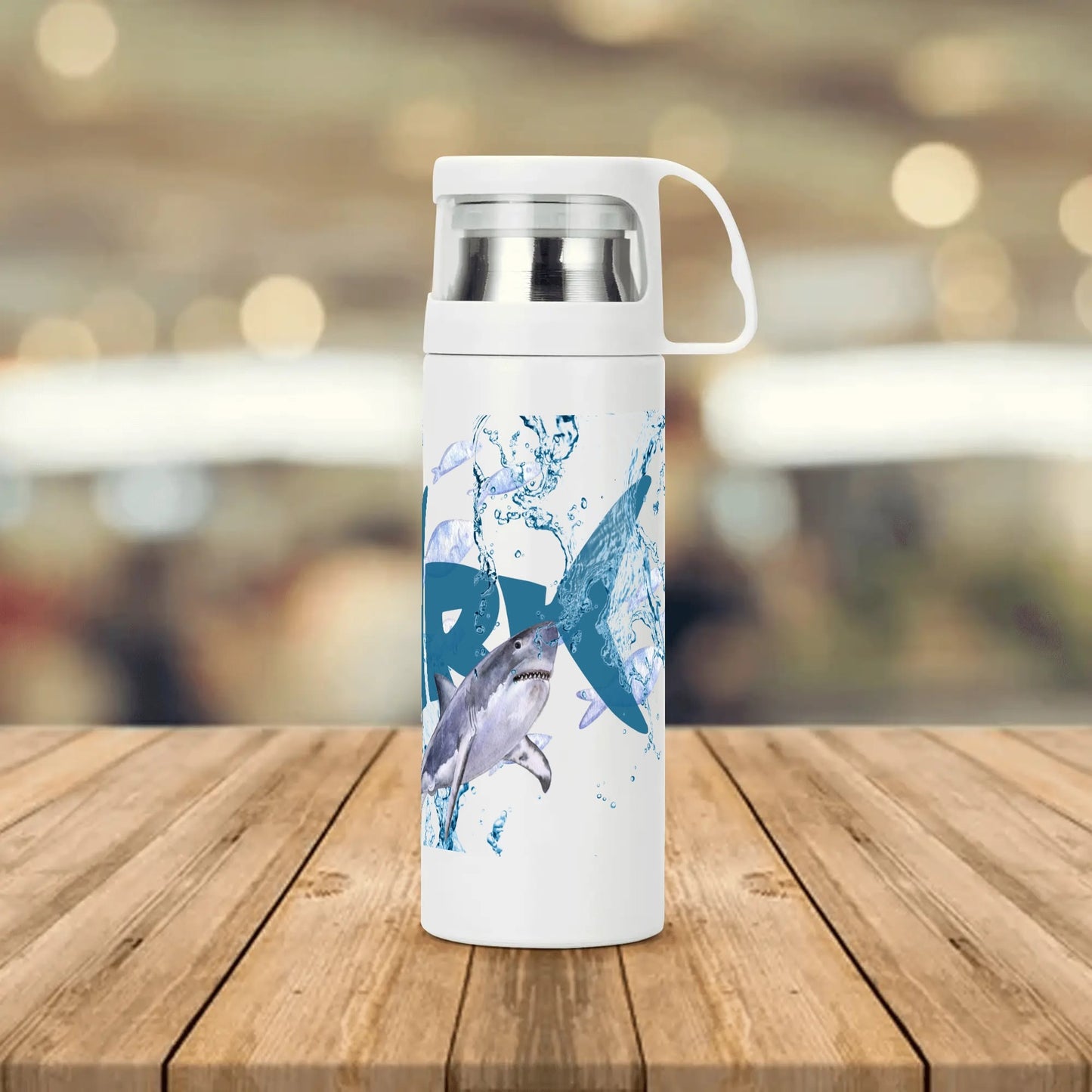 Shark Design Vacuum Bottle with Cup