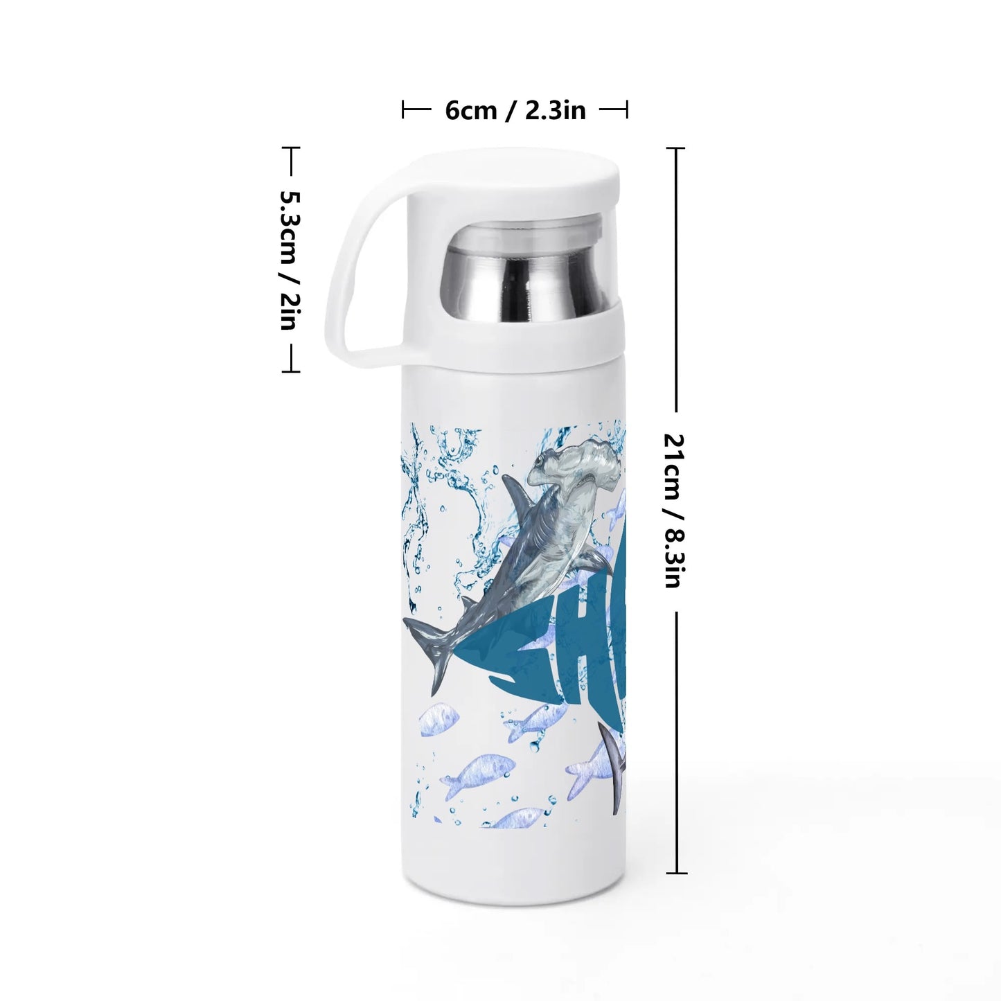 Shark Design Vacuum Bottle with Cup