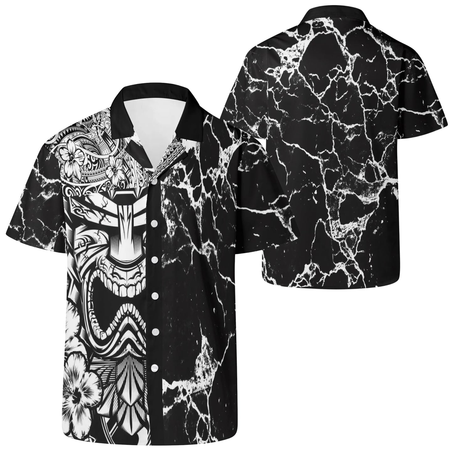 Black n white tiki  Hawaiian Shirt