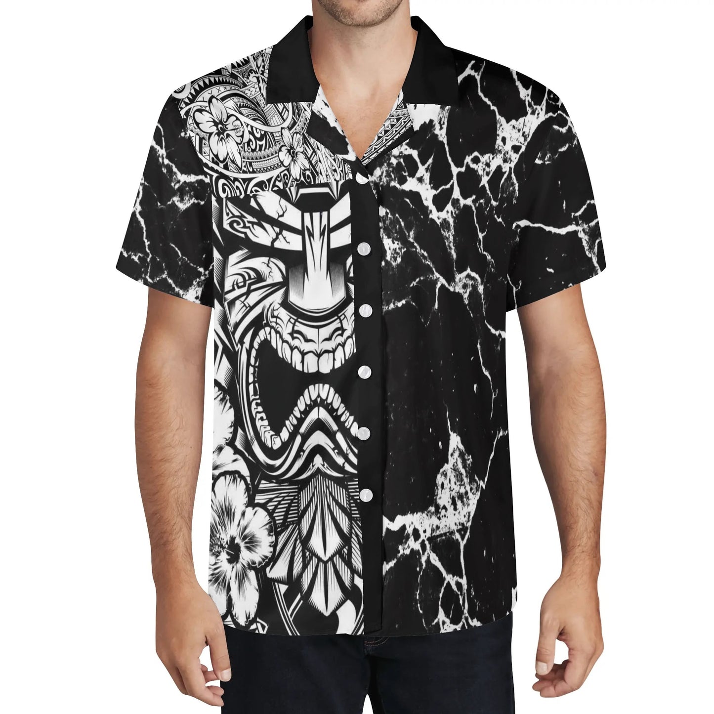 Black n white tiki  Hawaiian Shirt