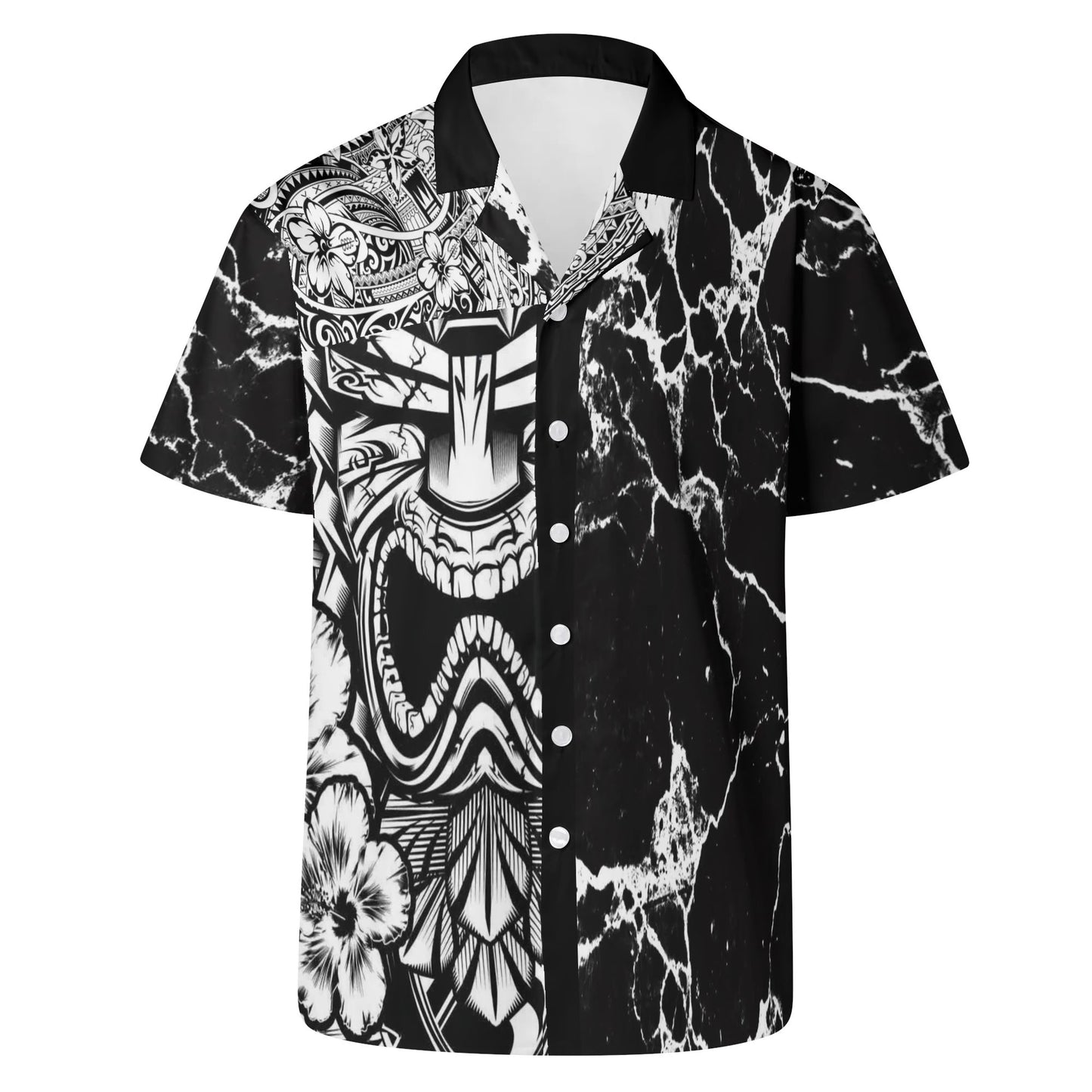 Black n white tiki  Hawaiian Shirt