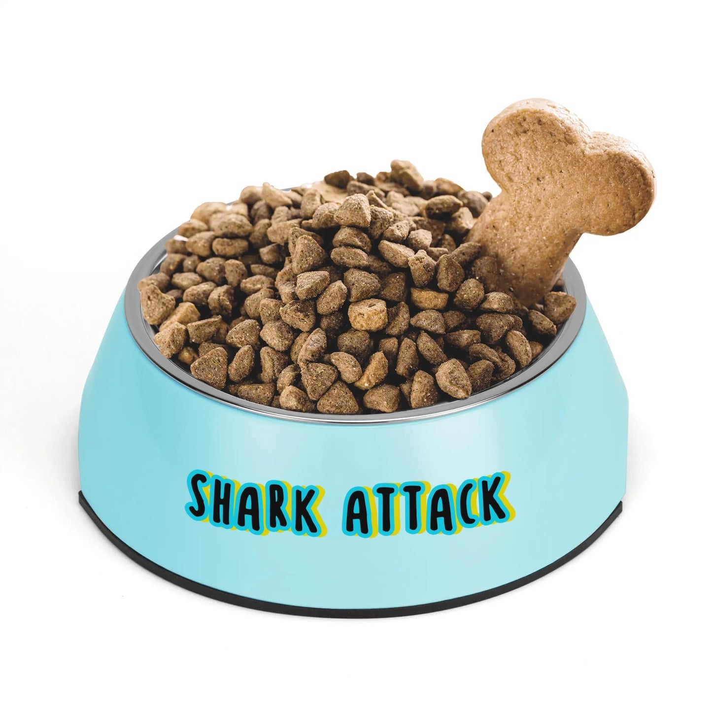 Dog Bowl Pet Bowl Stainless Steel Shark Attack