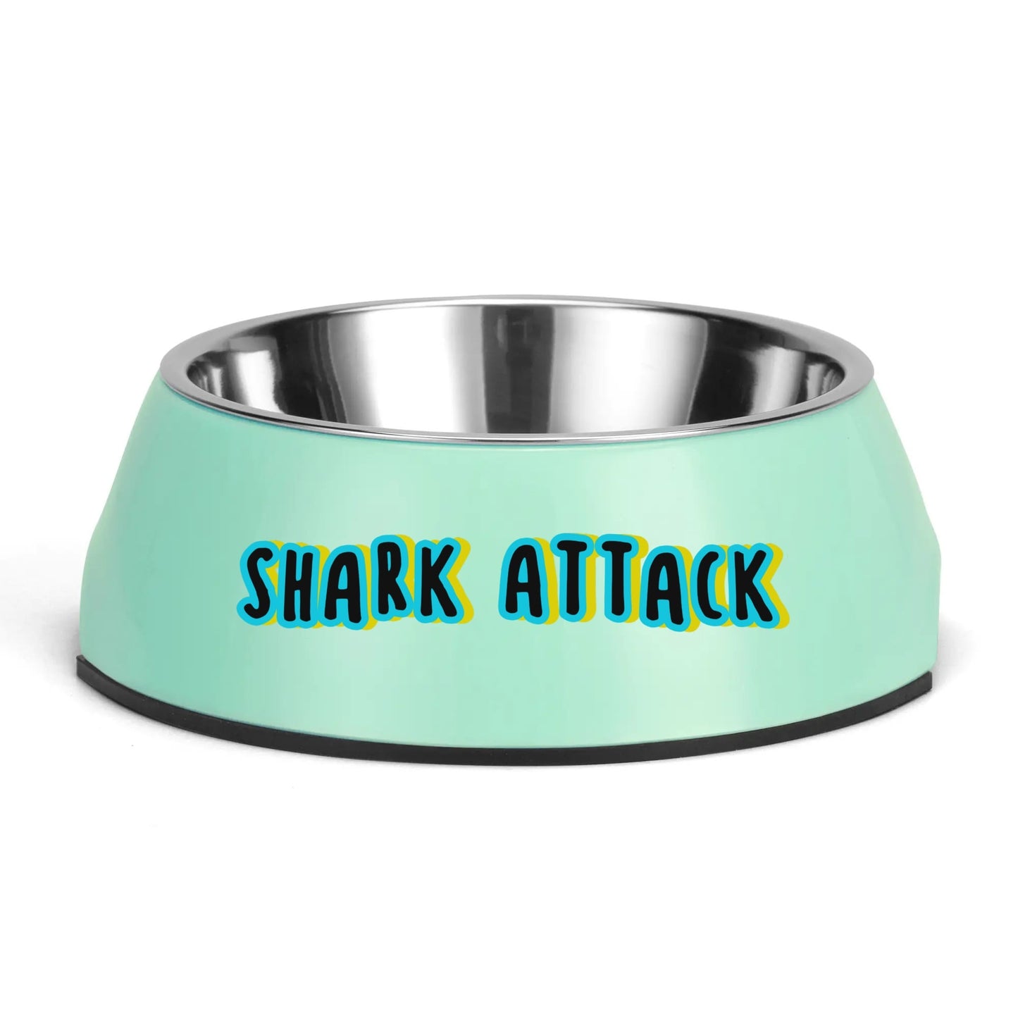 Dog Bowl Pet Bowl Stainless Steel Shark Attack