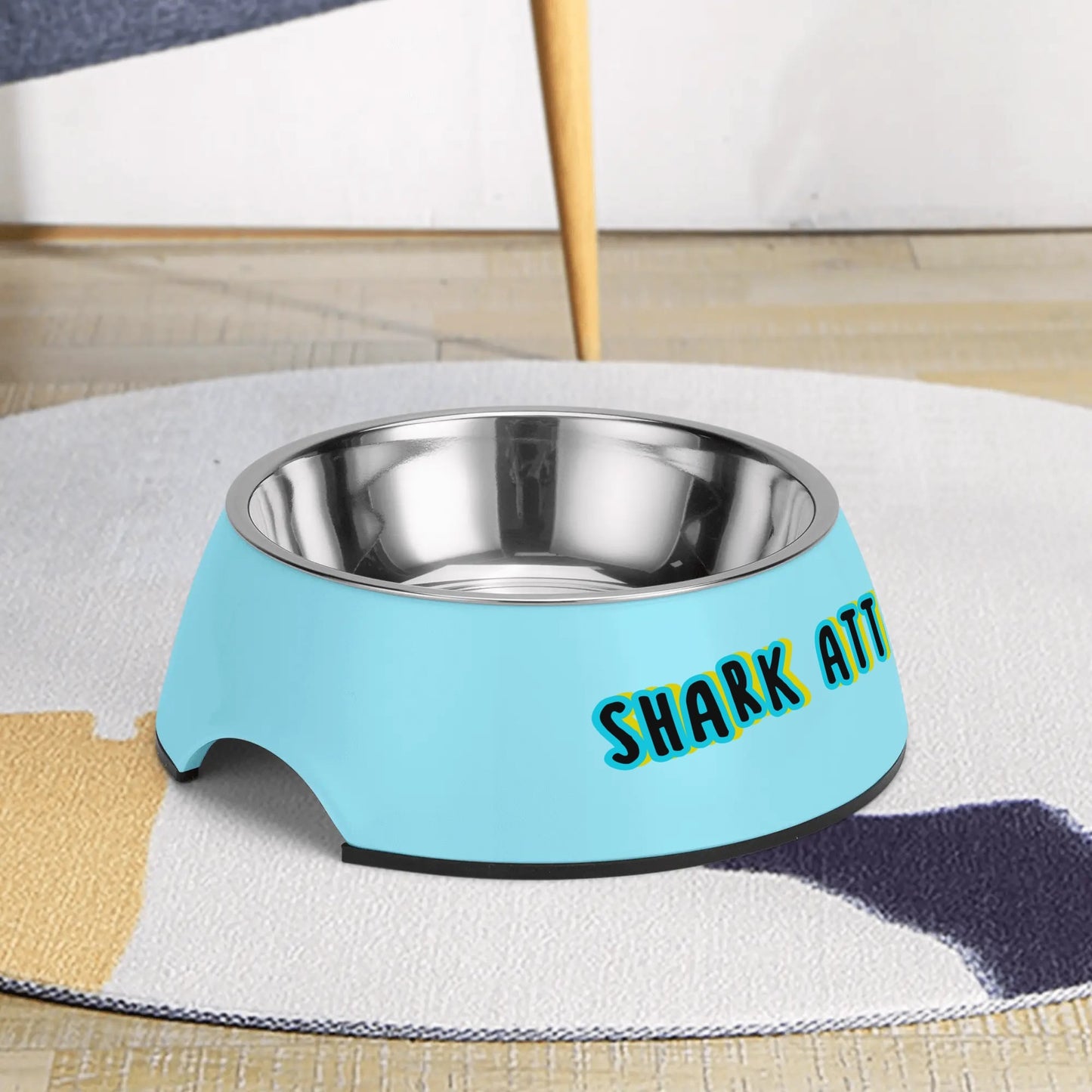 Dog Bowl Pet Bowl Stainless Steel Shark Attack