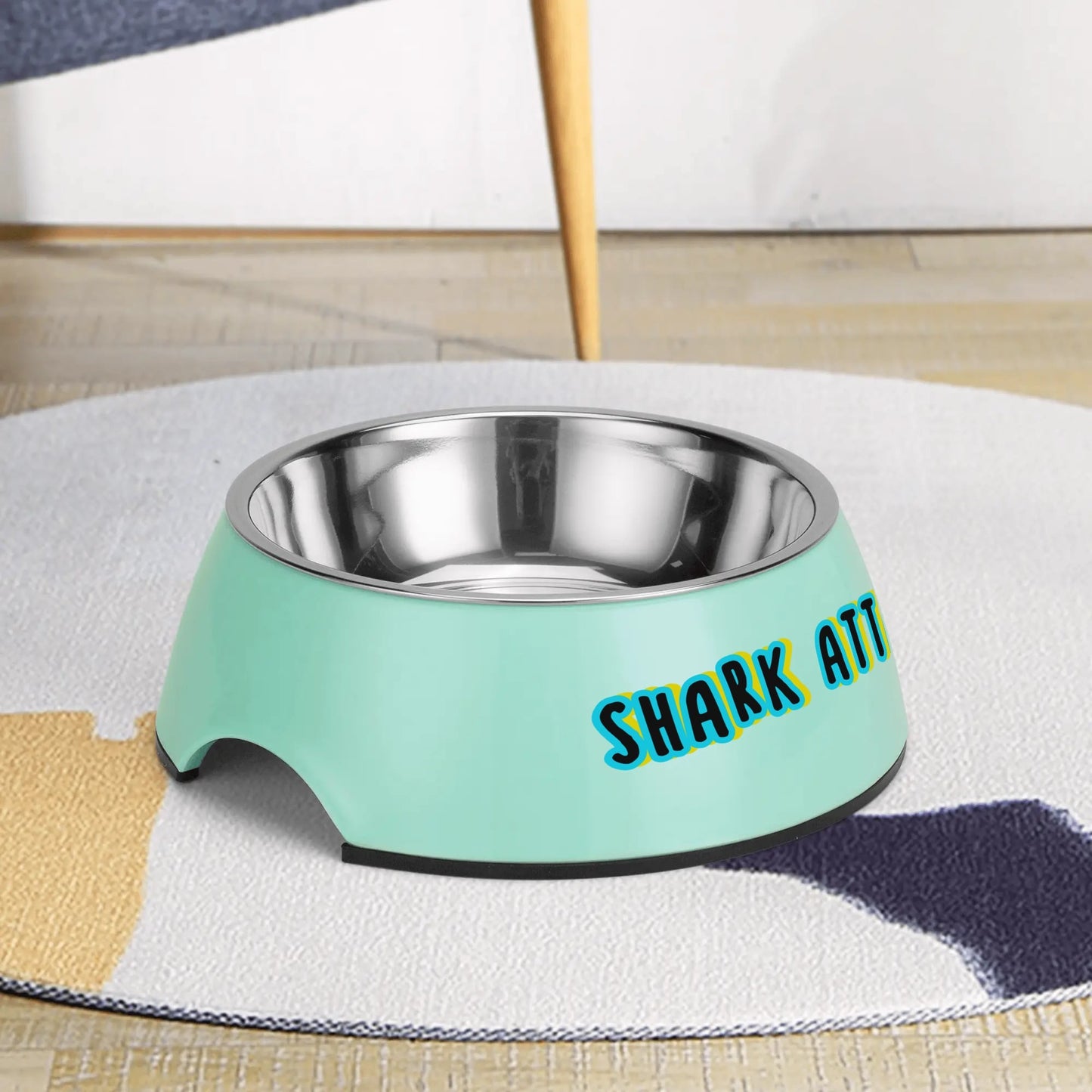 Dog Bowl Pet Bowl Stainless Steel Shark Attack