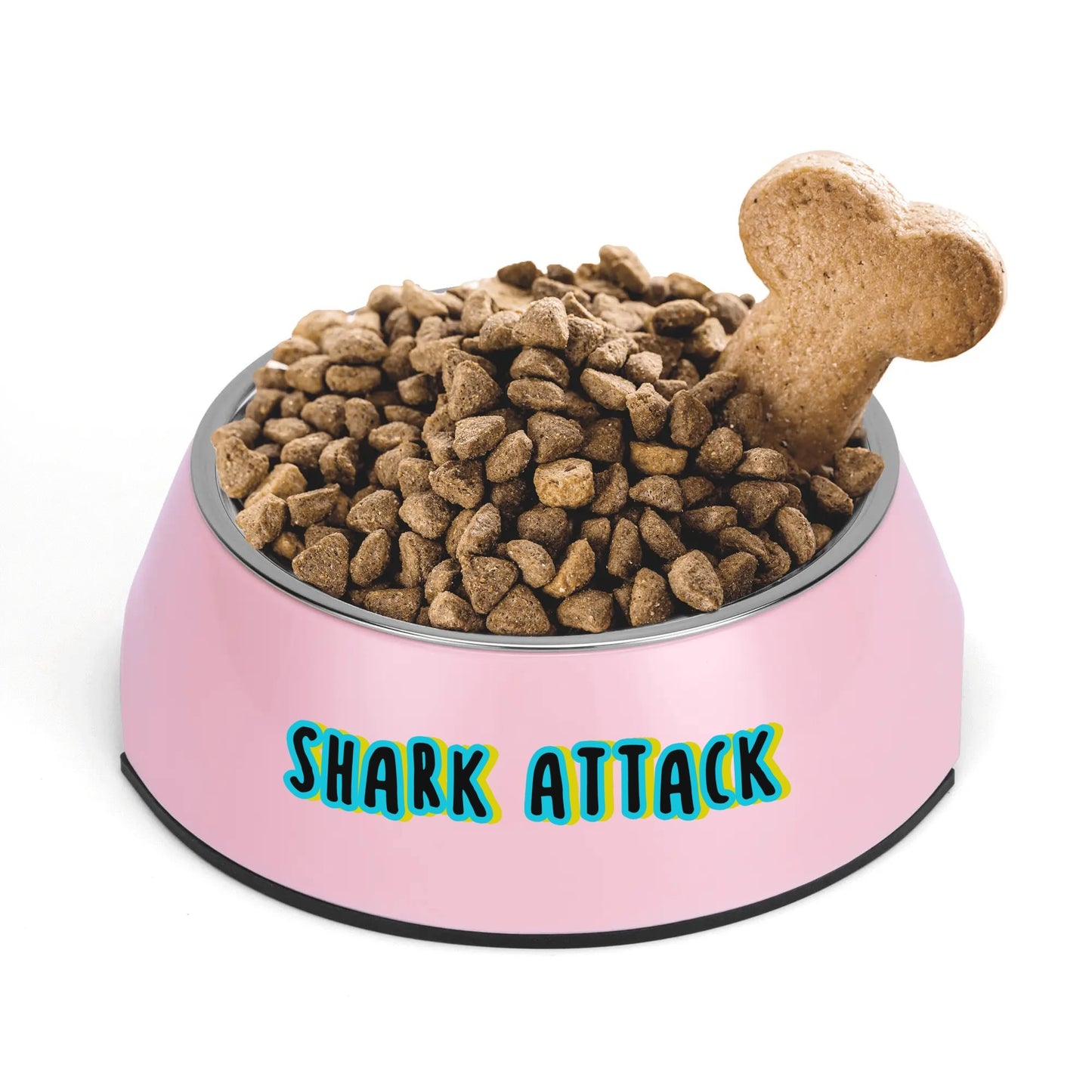 Dog Bowl Pet Bowl Stainless Steel Shark Attack