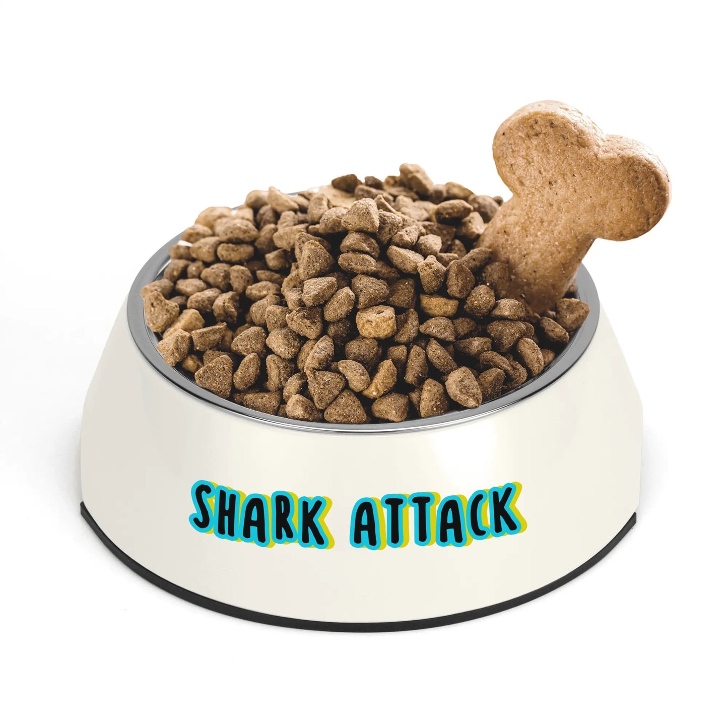 Dog Bowl Pet Bowl Stainless Steel Shark Attack