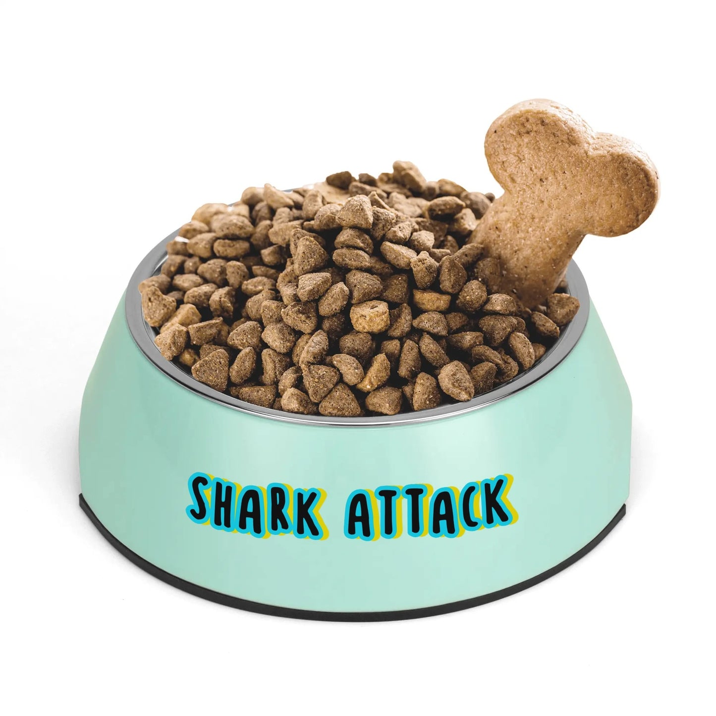 Dog Bowl Pet Bowl Stainless Steel Shark Attack