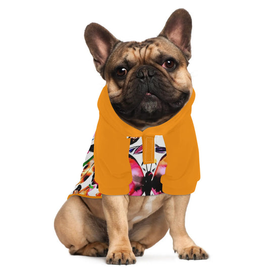 Pet Pullover in Orange with butterfly