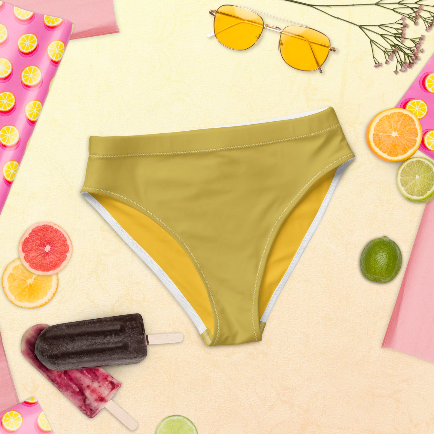 Recycled high-waisted bikini bottom