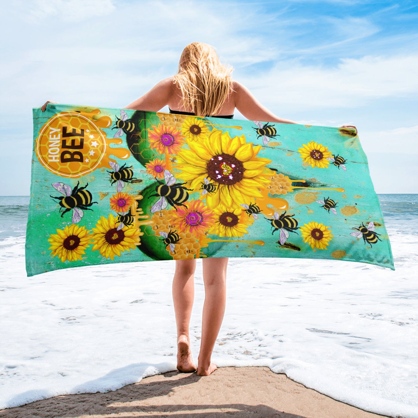 Beach Towel HoneyBee, Sunflower