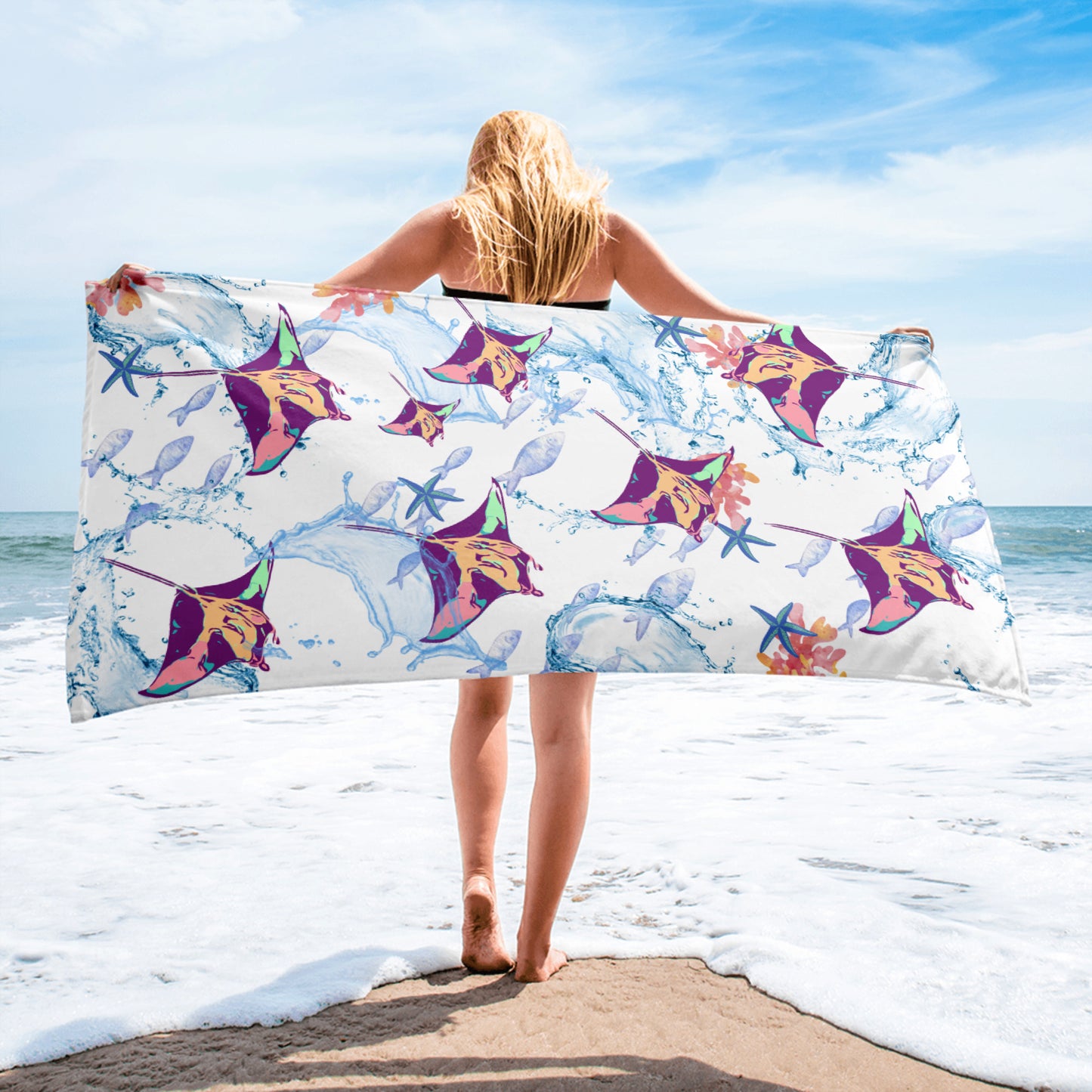 Towel String Ray Design Beach Towel