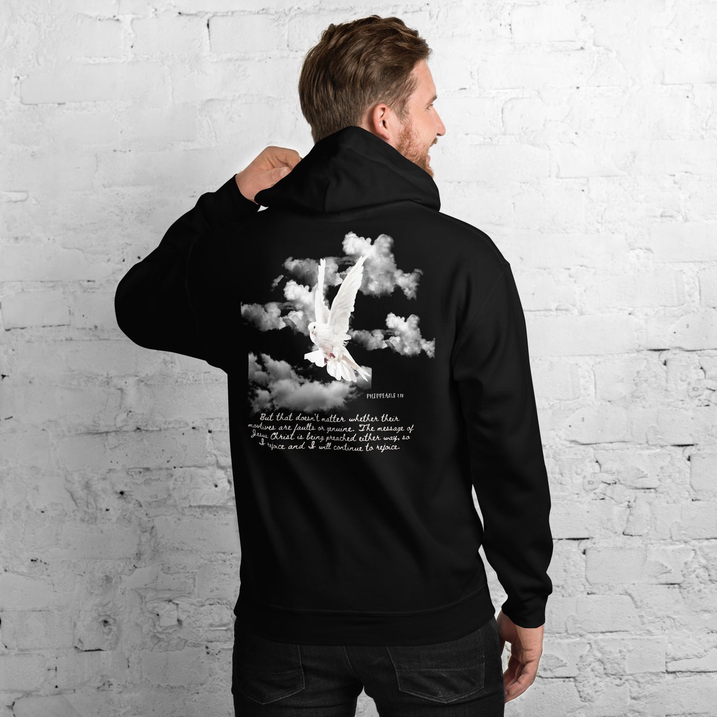 Unisex Hoodie with a bible verse and dove