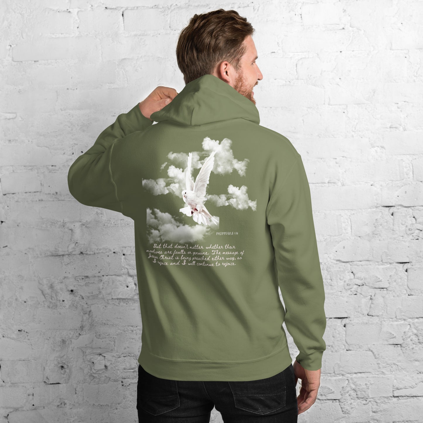 Unisex Hoodie with a bible verse and dove